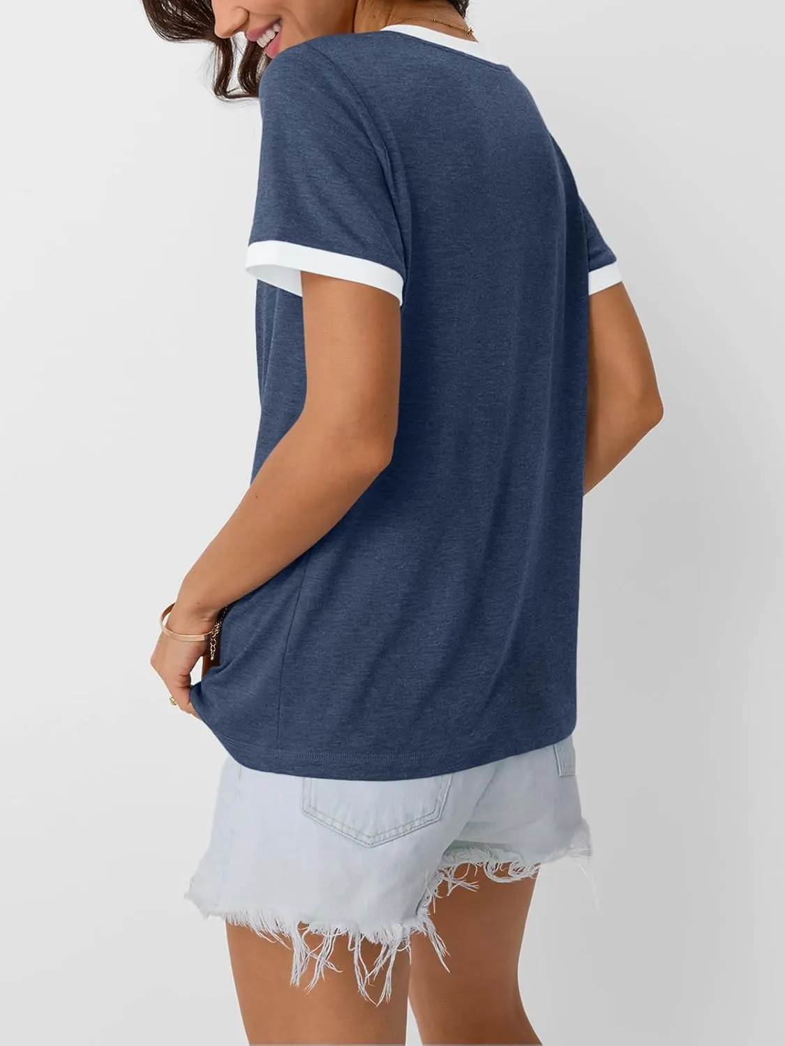 AUTOMET Womens Short Sleeve T-Shirts Summer Tops Casual Soft Tunic V Neck Basic Workout Clothes Spring Fashion Outfits 2025
