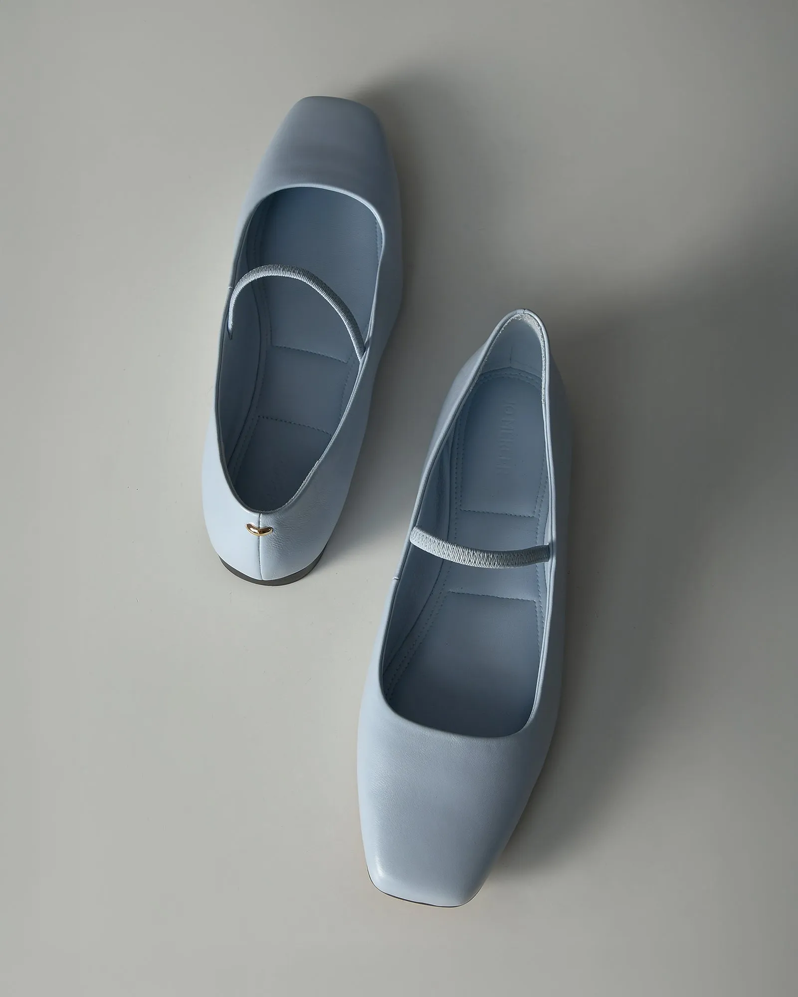 AVERY CASUAL FLATS MIST BLUE LEATHER