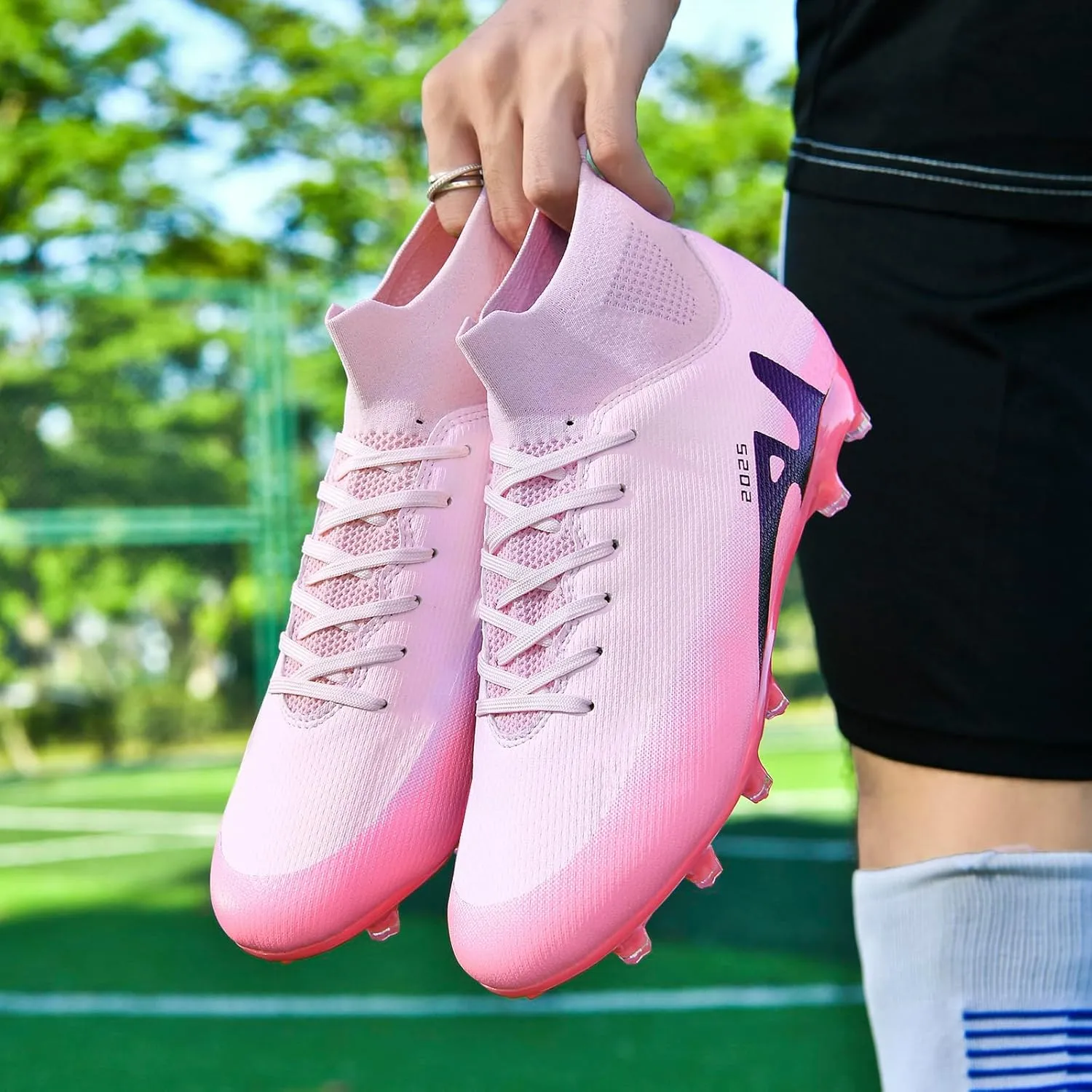 Boys' and Girls' Soccer Shoes TF Training Shoe Breathable, Anti Slip, Lightweight Sports Cleats for Boys and Girls' Football Suitable for Artificial Grass
