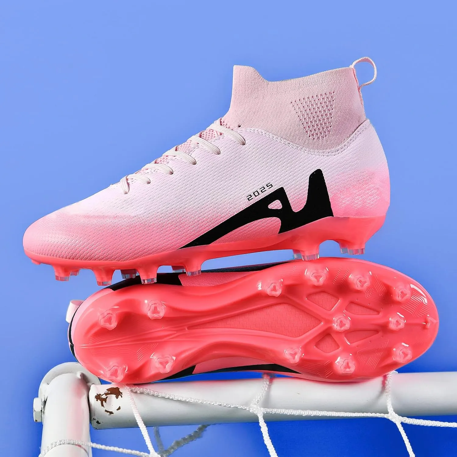 Boys' and Girls' Soccer Shoes TF Training Shoe Breathable, Anti Slip, Lightweight Sports Cleats for Boys and Girls' Football Suitable for Artificial Grass