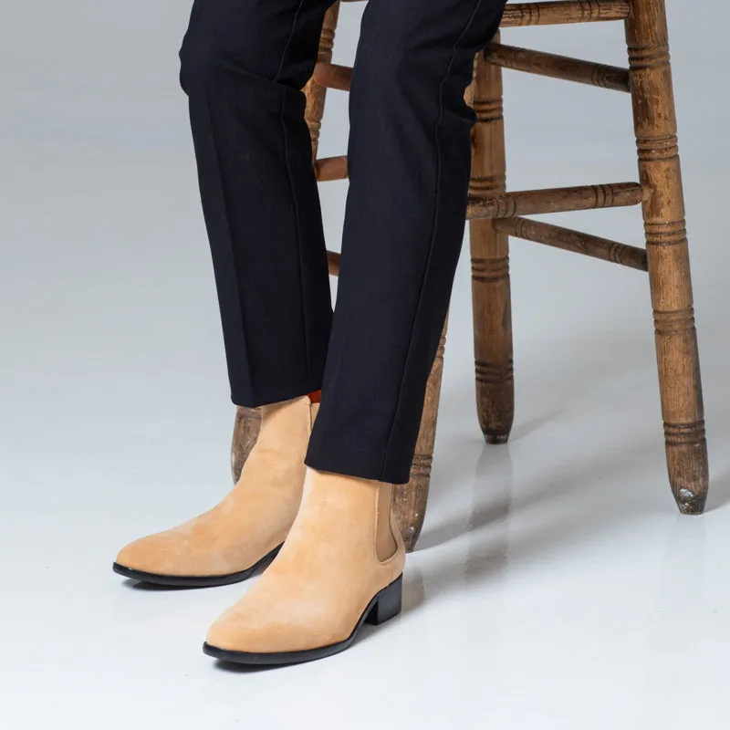 Byron High Heel Boot - Suede Beige