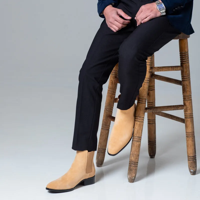 Byron High Heel Boot - Suede Beige