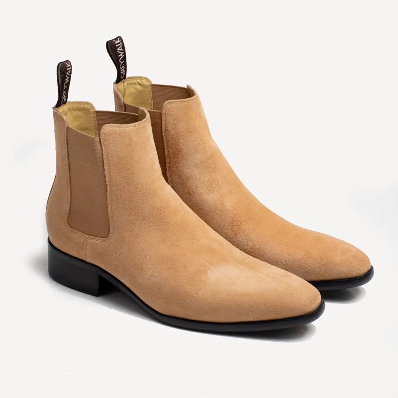 Byron High Heel Boot - Suede Beige
