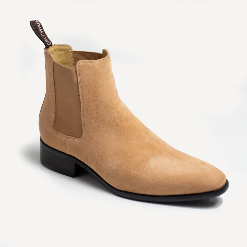 Byron High Heel Boot - Suede Beige