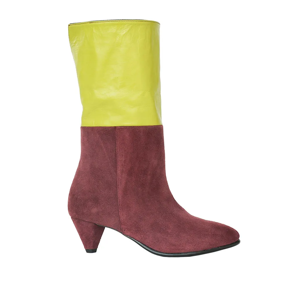 Cath - Plum - Lime - Recycled denim