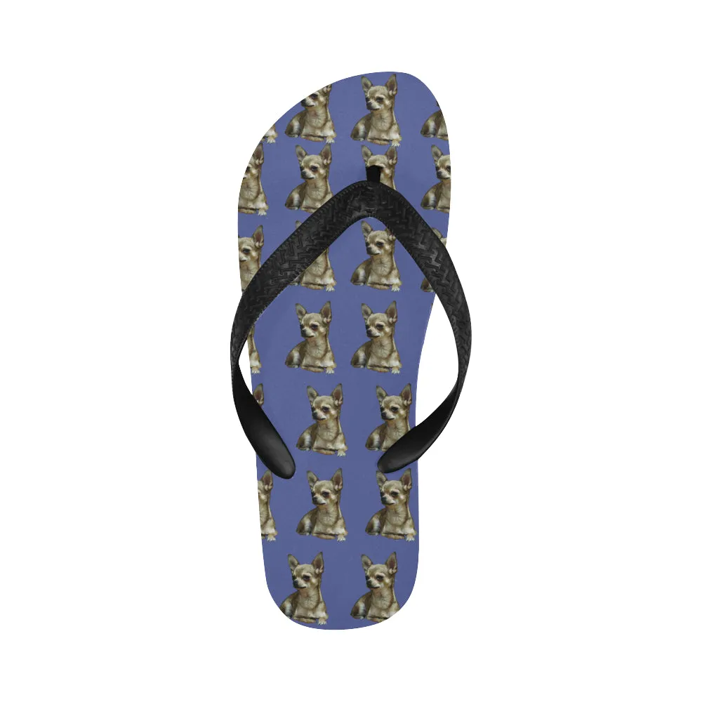 Chihuahua Flip Flops - Blue