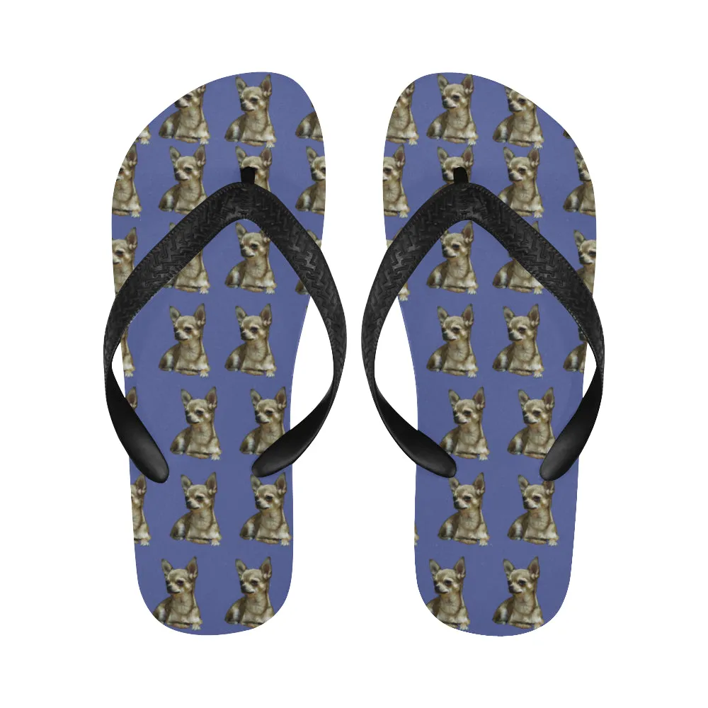 Chihuahua Flip Flops - Blue