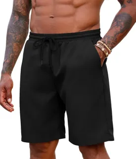 COOFANDY Men's Hawaiian Beach Shorts Elastic Waist Drawstring Lightweight Summer Casual Shorts with Pocket