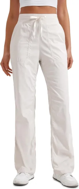 CRZ YOGA Lightweight Straight Leg Workout Pants for Women Casual Ruched Work Gym Athletic Joggers with Pockets