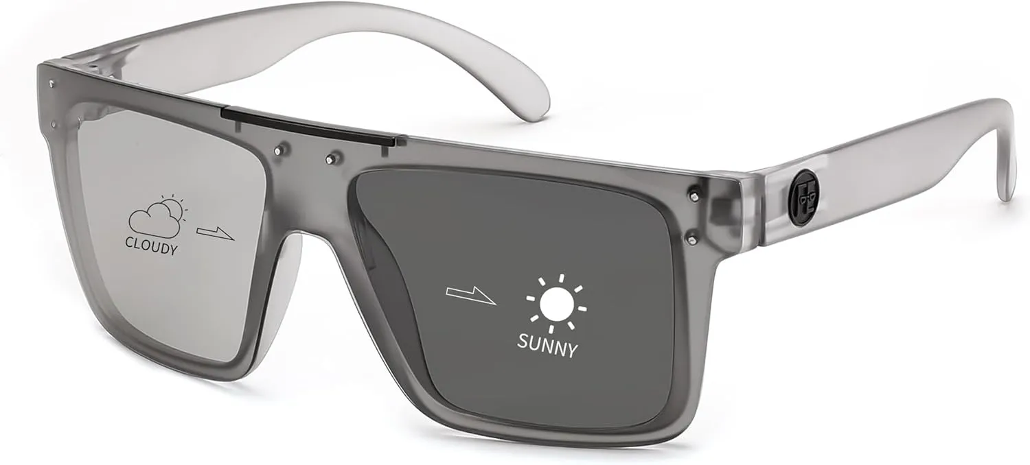 FEISEDY Men Sunglasses Polarized Oversized Square Flat Top Cycling Running Fishing Golf Hiking Sports B2990