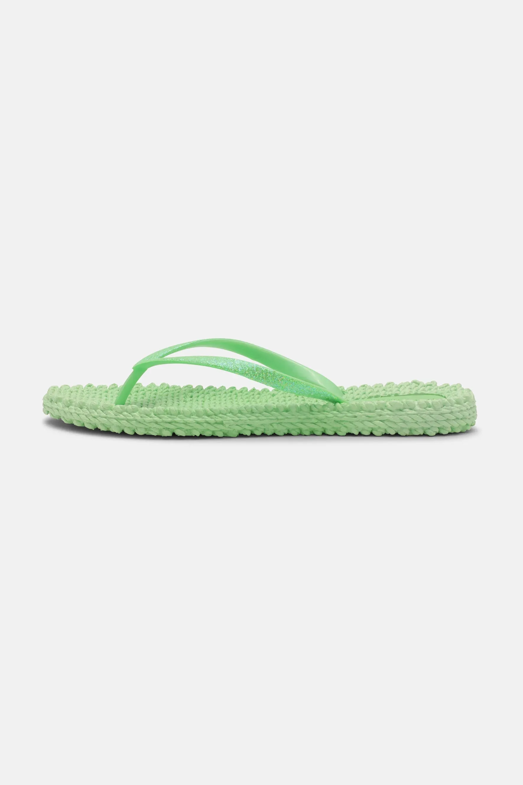 Flip Flops with Glitter Bright Green