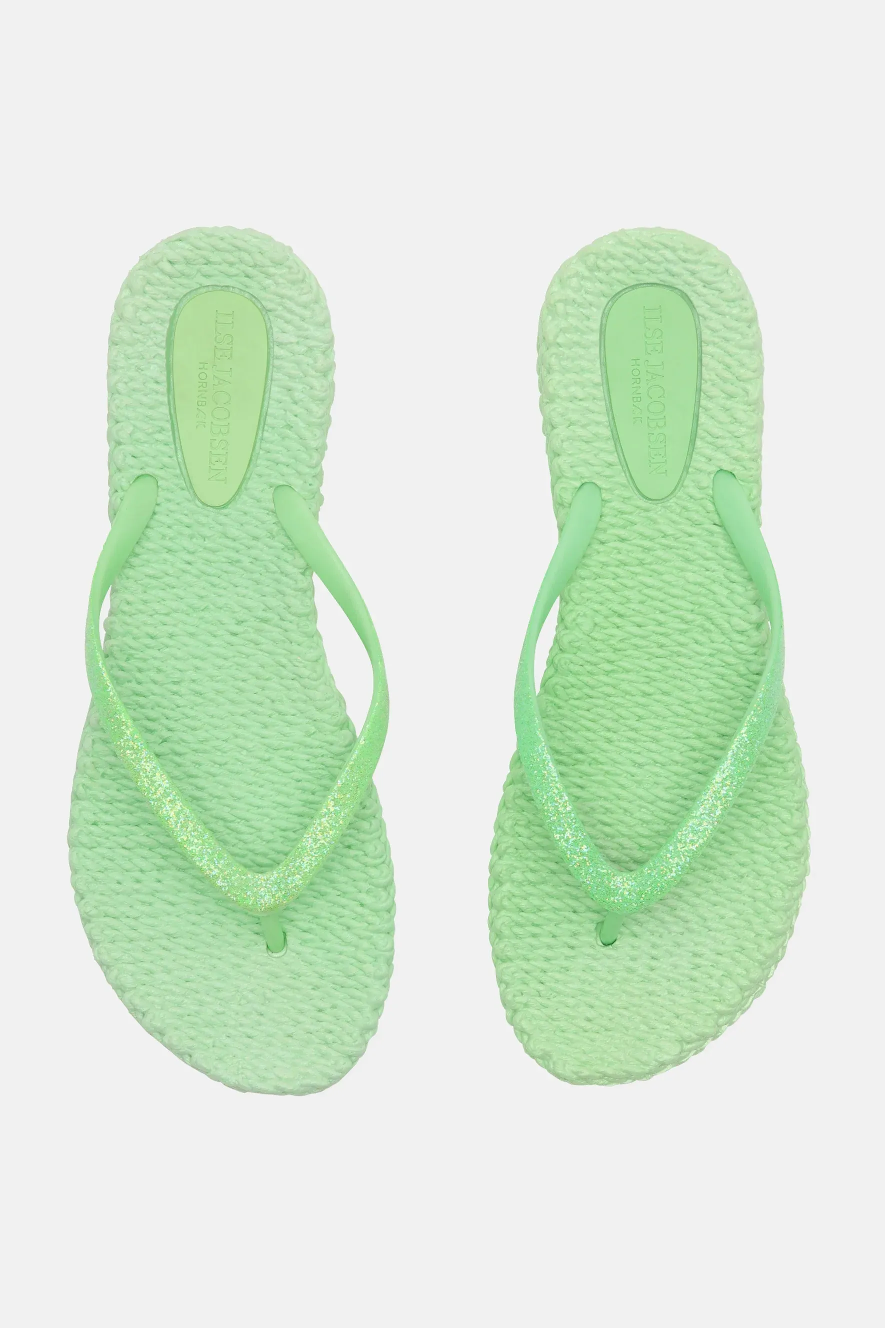 Flip Flops with Glitter Bright Green