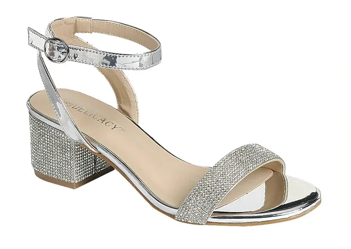 Forever Natalie-22 Women Open Toe Ankle Strap Low Chunky Block Heel Party/Dressy Sandals