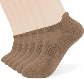 HaloYIYI Men's Ankle Athletic Moisture Wicking Cushion Low Cut Tab Socks 6 Pairs