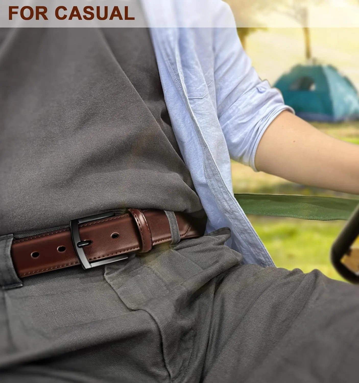 KEMISANT Men Belt-Genuine Leather Belt for Men Dress Casual Golf Jeans 1 3/8"