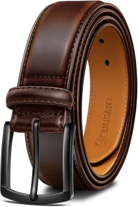 KEMISANT Men Belt-Genuine Leather Belt for Men Dress Casual Golf Jeans 1 3/8"