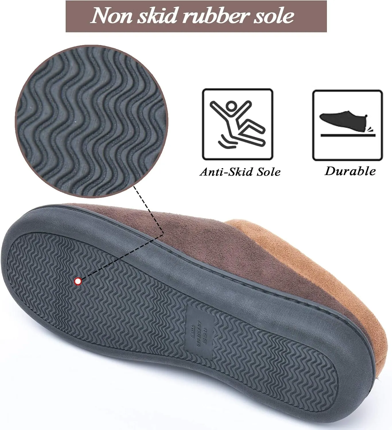 LORDFON Memory Foam Mens Slippers Slip-On Comfy House Slippers for Men Indoor Outdoor Non-Slip Warm Winter Men??s Bedroom Slippers Size
