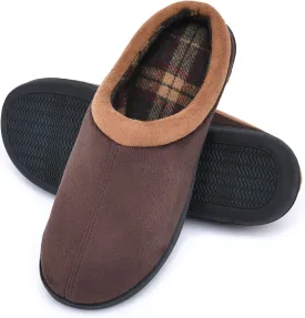 LORDFON Memory Foam Mens Slippers Slip-On Comfy House Slippers for Men Indoor Outdoor Non-Slip Warm Winter Men??s Bedroom Slippers Size