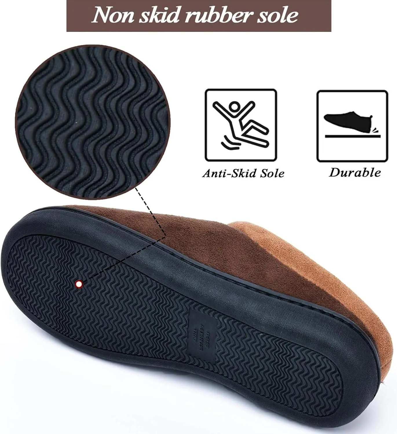 LORDFON Memory Foam Mens Slippers Slip-On Comfy House Slippers for Men Indoor Outdoor Non-Slip Warm Winter Men??s Bedroom Slippers Size
