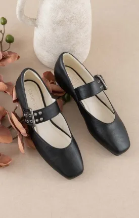 NEWEST ARRIVAL Black Buckle Ballet Flats