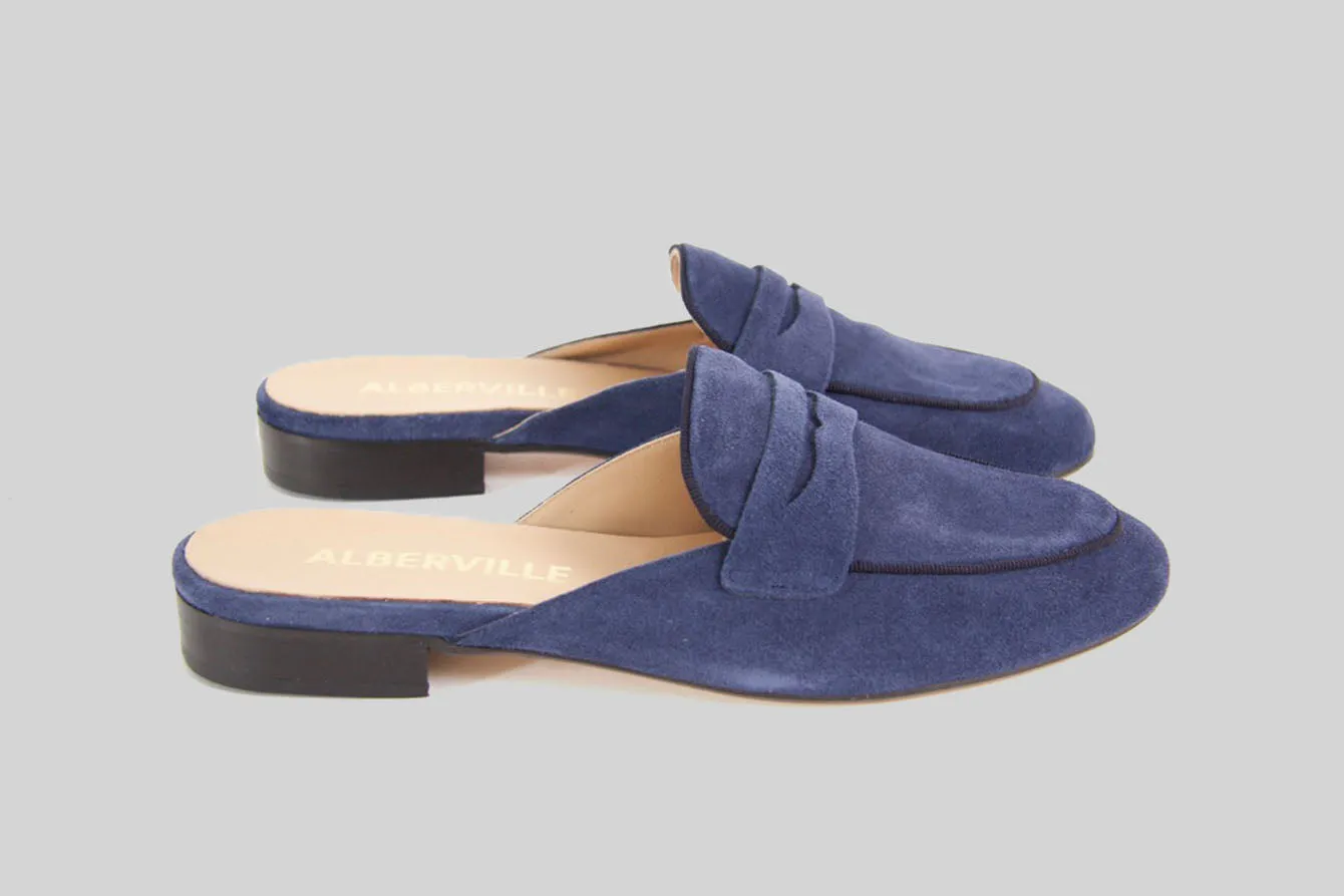 Raisa Blue Suede Slip-in Loafers