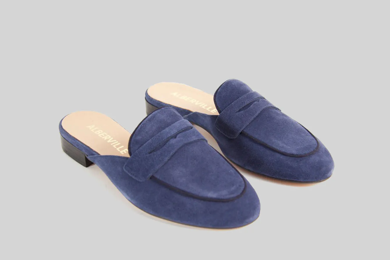 Raisa Blue Suede Slip-in Loafers