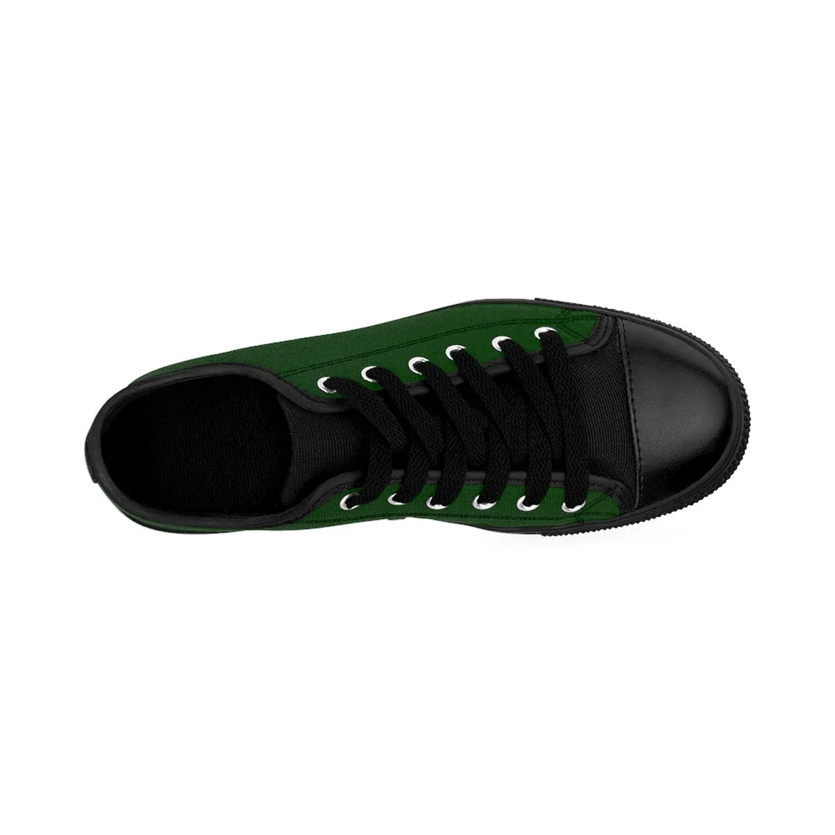 Seattle Green Women's Low Tops, Solid Color Low Top Women's Sneakers (US Size: 6-12)
