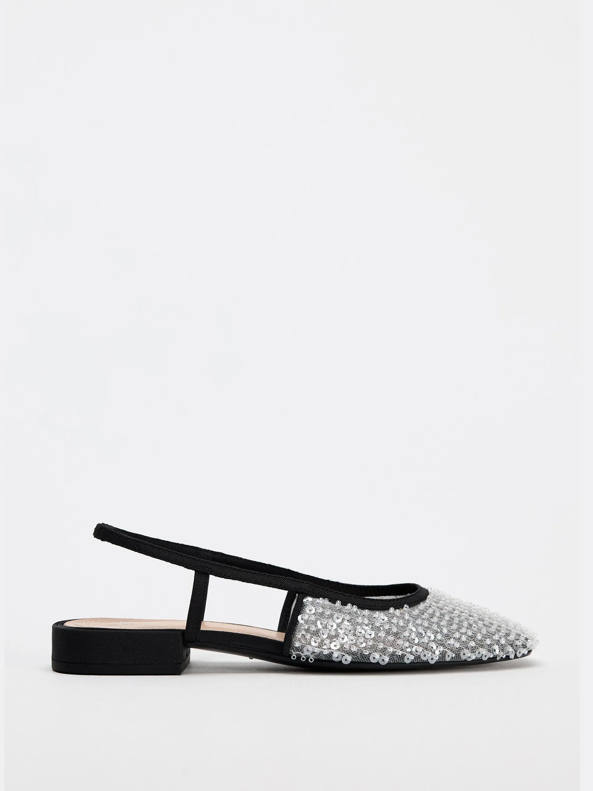 Sequinned slingback shoes