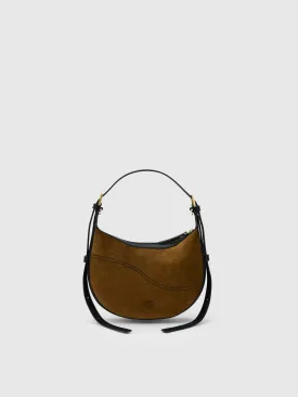 Silea Cannella/Black Suede/Leather Mini hobo bag