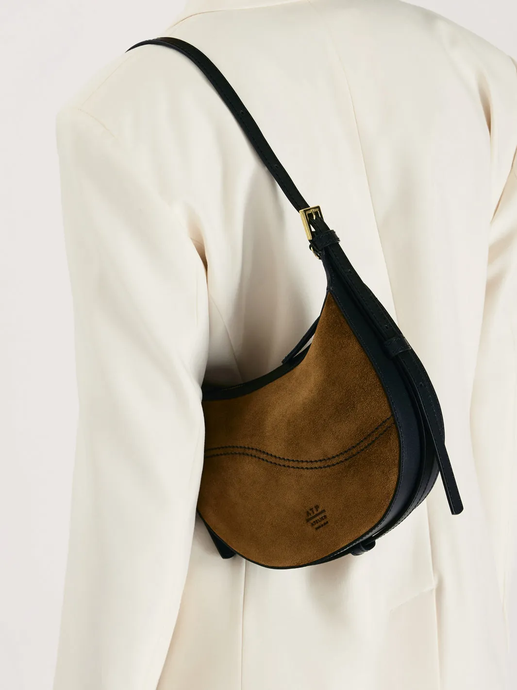 Silea Cannella/Black Suede/Leather Mini hobo bag
