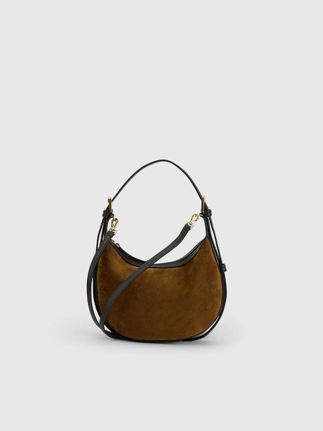 Silea Cannella/Black Suede/Leather Mini hobo bag