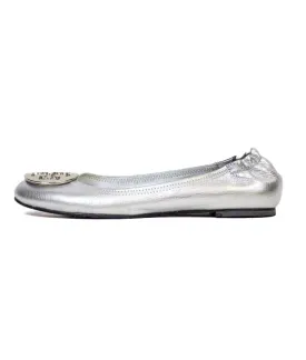 Silver Ballet Flats