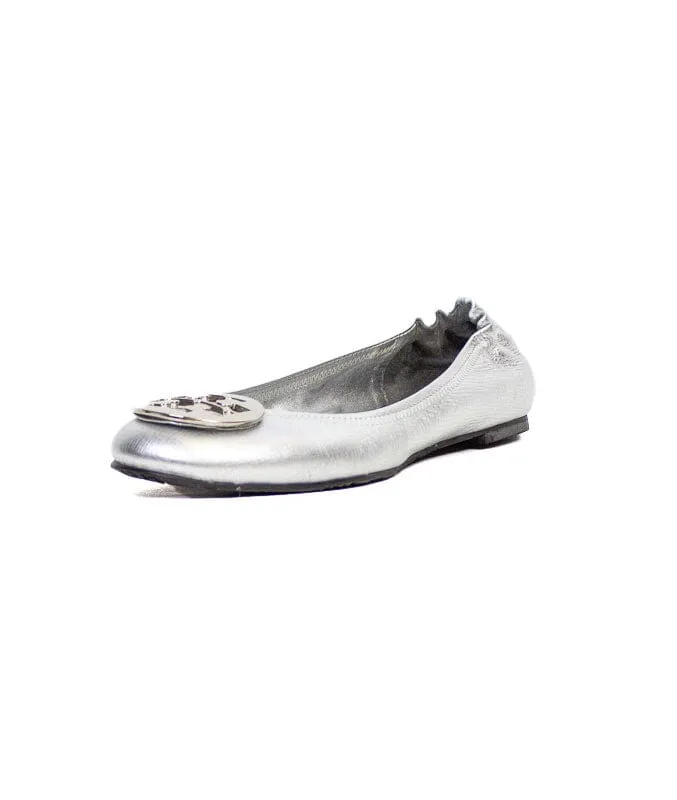 Silver Ballet Flats
