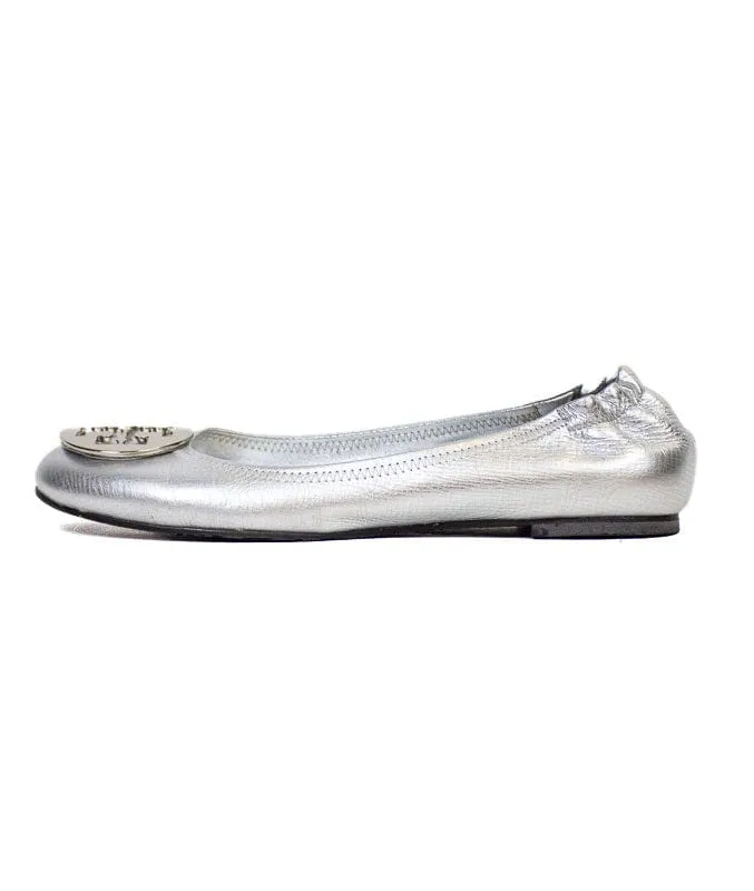 Silver Ballet Flats