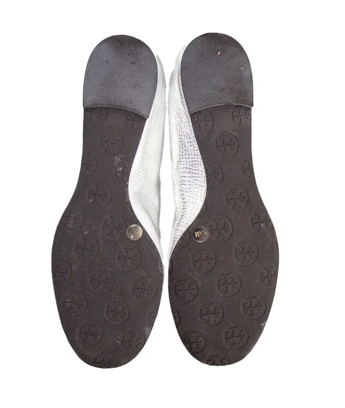Silver Ballet Flats