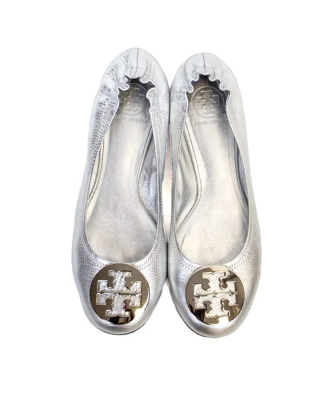 Silver Ballet Flats