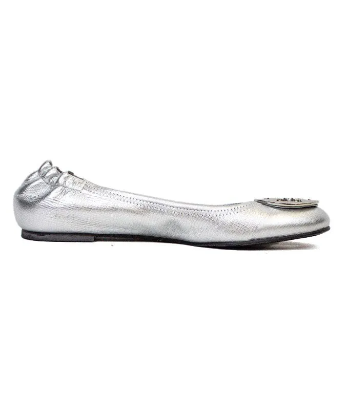 Silver Ballet Flats