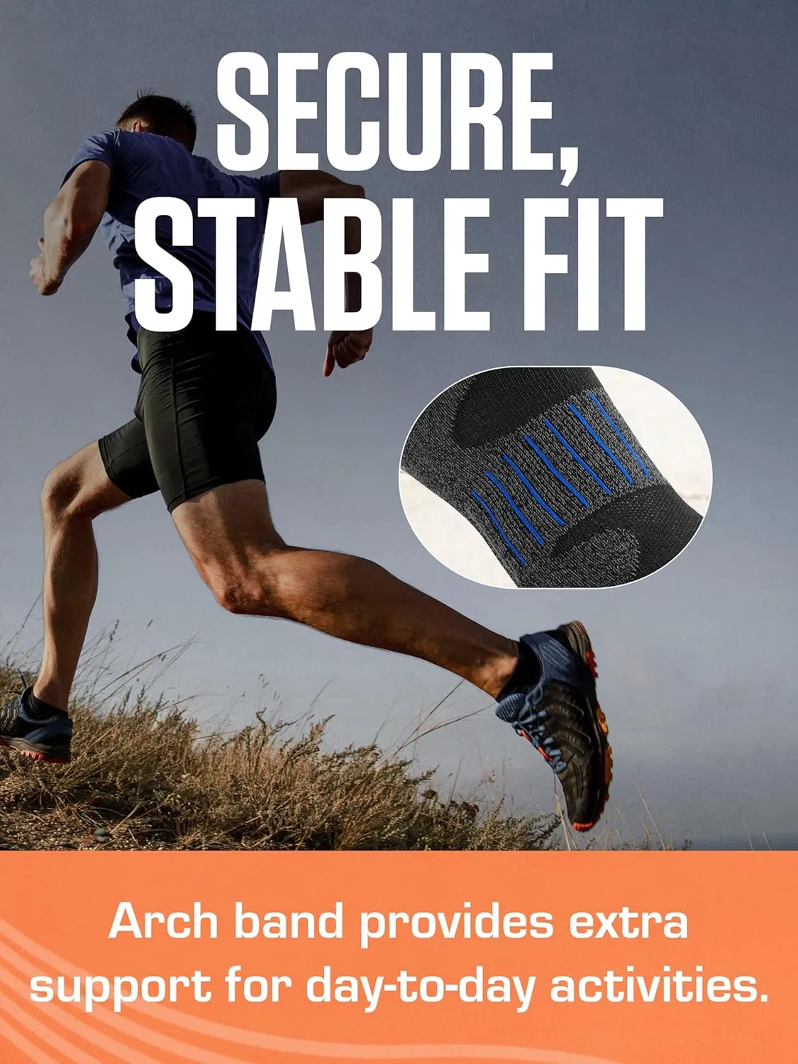 Sof Sole Men's Bamboo Cushioned Performance No-Show Athletic Sock