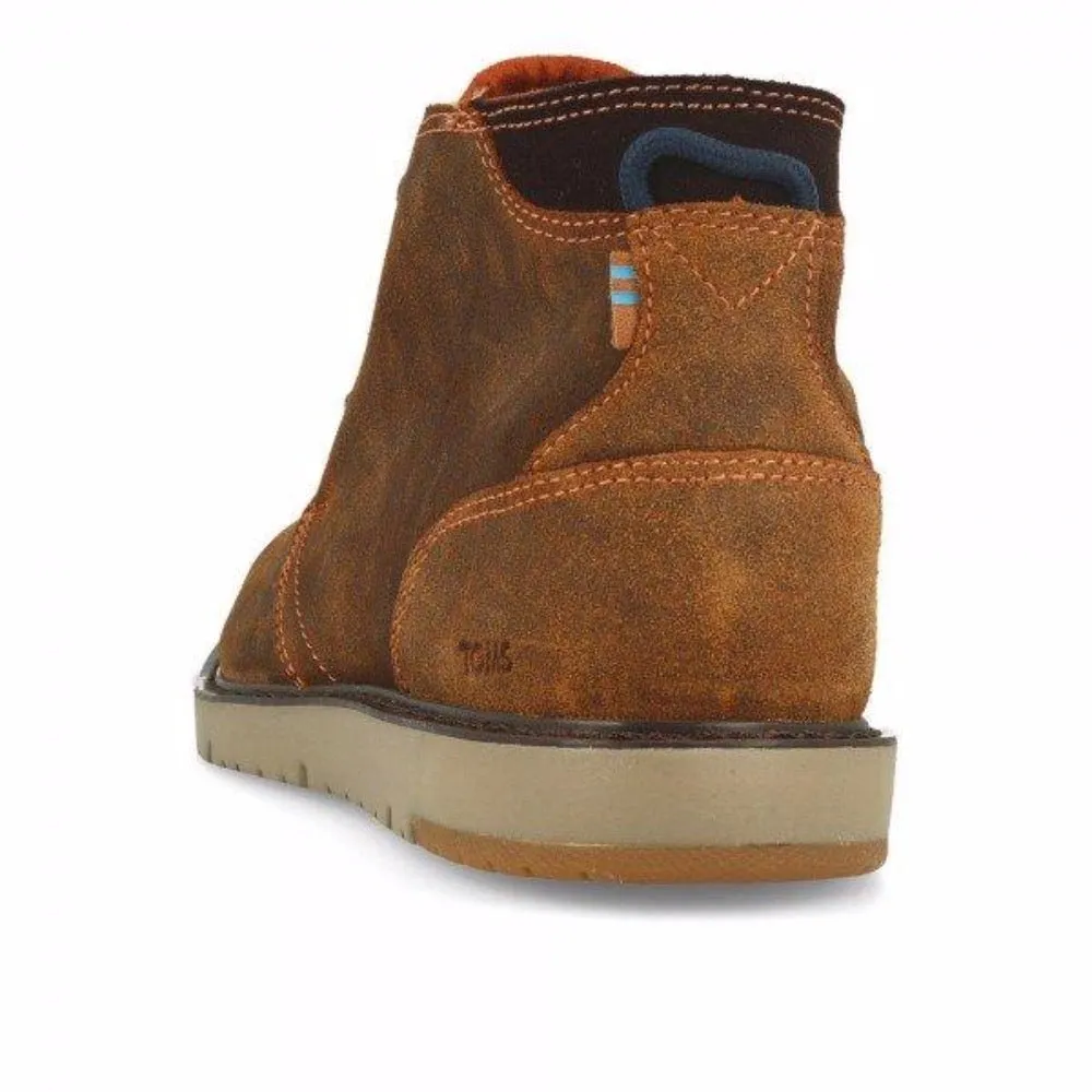 TOMS Mens Navi Distressed Leather Chelsea Boots - Brown