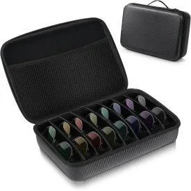 Travel Sunglasses Organizer?,? Hard Shell? Sunglass Case Adjustable Slots for Multiple ?Sunglass Eyeglass Case