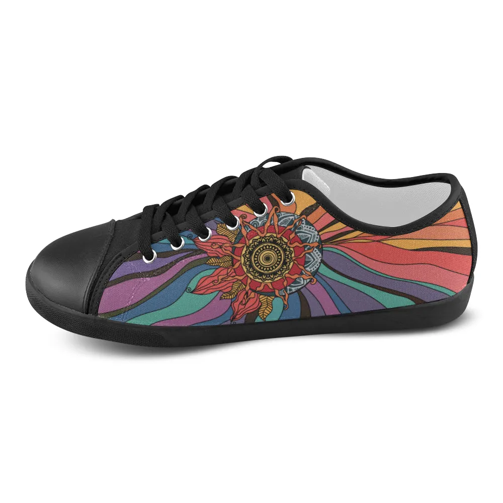 Women's Dream Catcher Psychedelic Print Canvas Low Top Shoes